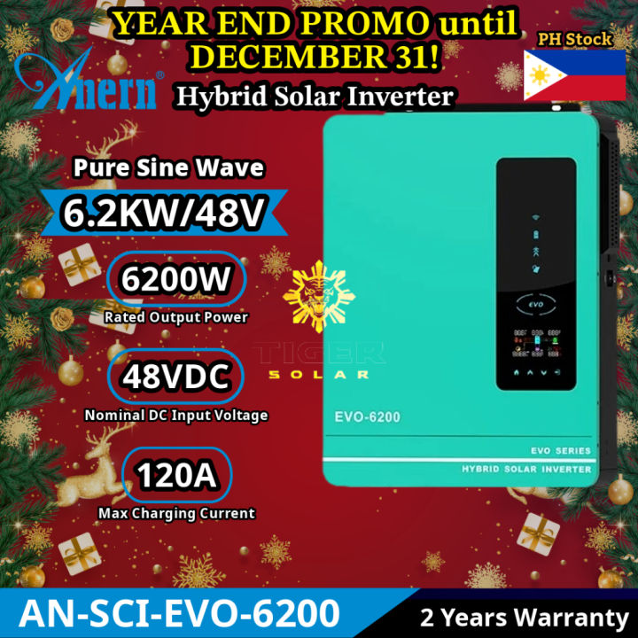 Anern Hybrid Solar Inverter 6KW 48V Hybrid Off Grid Inverter Built in ...