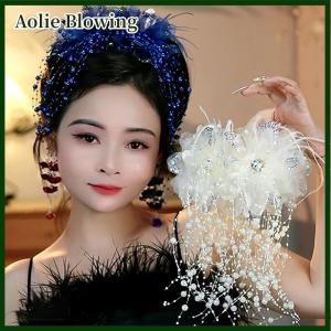 Aolie Elegant Temperament Feather Tassel Hair Clip For Women Girls Exaggerated Large Shark Clip Fashion Hair Accessories Gifts