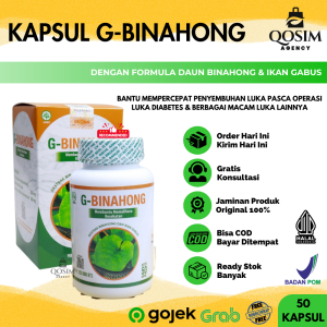 Kapsul G-Binahong Ekstrak Daun Binahong Plus Ikan Gabus Obat Pengering Luka Pasca Operasi Luka Sesar