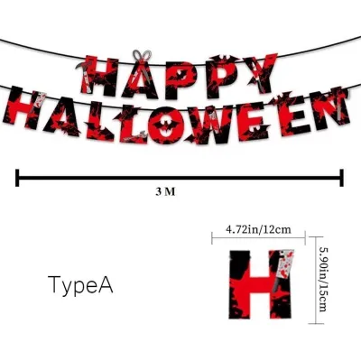 Dekorasi Halloween Garland Backdrop Horror Hiasan Dekorasi Pesta Halloween