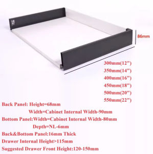 1Pair 10“- 22“ Thin Double Wall Soft Close Drawer Slide Kitchen Bath Furniture