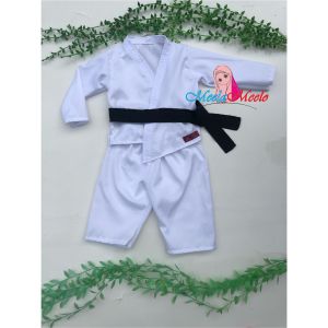 Baju Karate Anak-Anak 1 Set Baju Taekwondow Newborn Photoshoet Property Sabuk Hitam Bahan Katun Adem