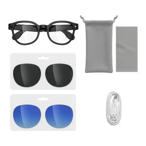 GENENIC AIMB-S1 AI Smart Glasses Real-time Translation 2 in 1 Smart AI Glasses Augmented Reality Bluetooth Audio Smart Video Glasses Voice Call