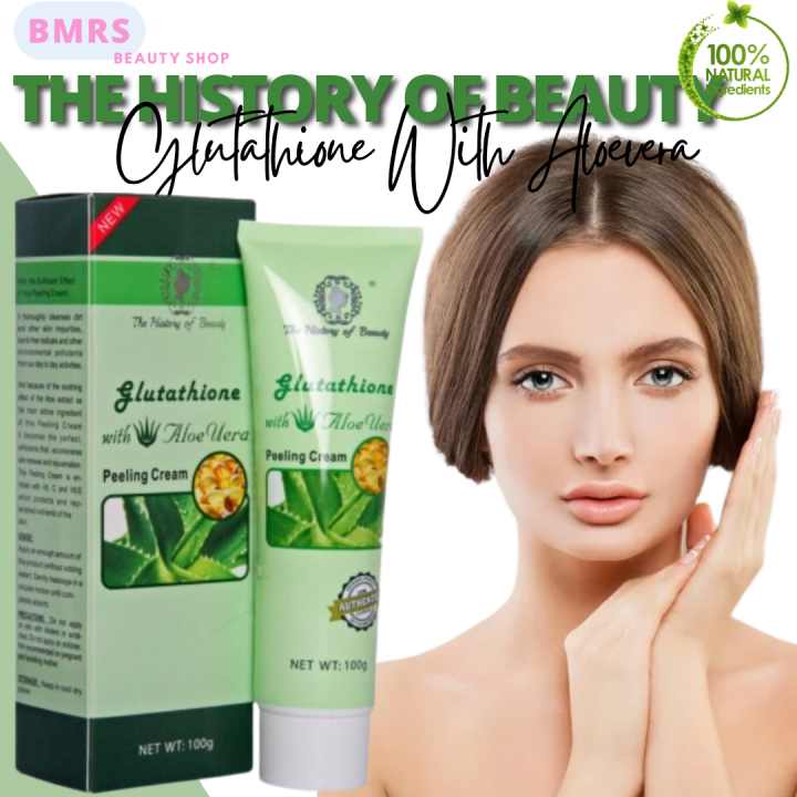 THE HISTORY OF BEAUTY GLUTATHIONE WITH ALOEVERA- Glutathione With Aloe Vera  Magic Peeling Cream Whitening Sun Protection Exfoliant Anti-Aging  Anti-Bacterial Moisturizing Cream - Lazada