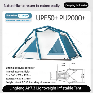 Tenda Glamping Tiup 2 Orang Ling Feng Air 7.3 Naturehike CNK2300ZP012 Tenda Inflatable Estetik Keluarga Tenda Camping Kemah Piknik Luxury Tent