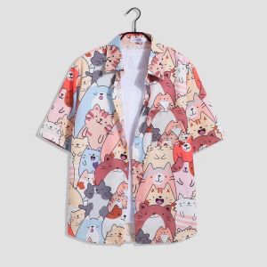 Đồ bơi Sơ mi thời trang lụa đũi xước nhật cao cấp Áo đồ đôi cặp hoa quả đi biển hoa lá cành haiwaii - King s1 sport