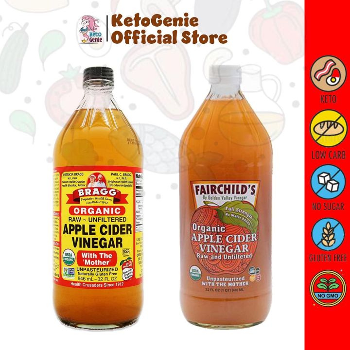 BRAGG / FAIRCHILD'S Organic Apple Cider Vinegar 946ml 32oz 生酮饮食 Zero