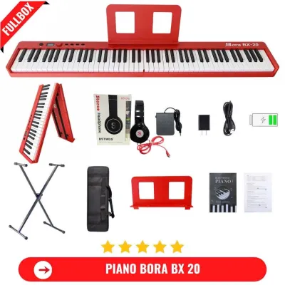 Đàn Piano Điện Bora BX 20 Gấp Gọn Phím Thường-88 Phím Nặng Cảm Lực -Kết Nối Bluetooth + Chân Đàn