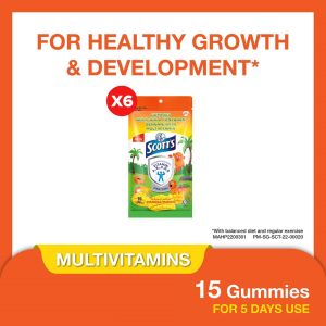 SCOTTS Multivitamin Gummies for Kids Vitamin A B6 C D & Zinc For Healthy Growth Bone Eye & Immunity 15s