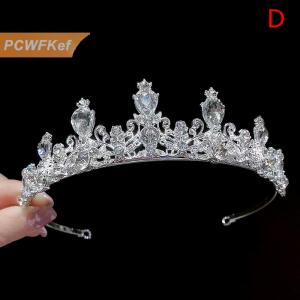 【PCWFKef】 2023 Phụ Nữ Mới Cô Gái Bạc Màu Sắc Vương Miện Mũ Nón Hàn Quốc Pha Lê Vương Miện Thời Trang Sinh Nhật Ăn Mặc Rhinestone Vương Miện Tóc Phụ Kiện