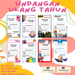 Undangan Ulang Tahun Anak TULIS SENDIRI 20 PCS