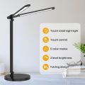 Desk Lamps for Home Office with Dual-Head LED Desk Lamp, USB Charging Port, Eye-Caring Architect Task Lamp, and 5-Level Dimming, Office Desk Accessories with Timing and 180 °   Adjustable (Black). 
