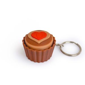 3D Printed Cake Clicker Key Chain Mini Cartoon Pendant Button Dessert Key Ring PLA Biscuit Sensory Clicker Birthday Party h260430