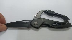 【In Stock & Fast Dispatch】 Multifunctional Carabiner Folding Knife EDC Tool Windscreen Hammer Keyring Outdoor Camping Multi-Tool