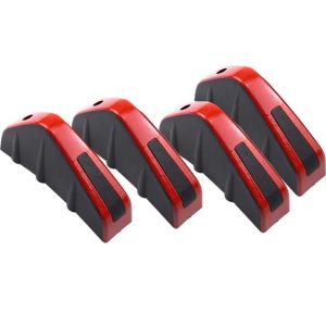 4pcs Red Universal Car Carbon Fiber Pattern Modified Shark Fin Rear Spoiler