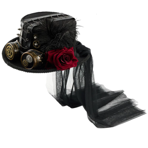 Steampunk mũ đội đầu Cho Halloween Victoria Chủ Đề Len Mũ Cao Với Kính hoa hồng Cho Cosplay Tổ Chức Sự Kiện Dressingup
