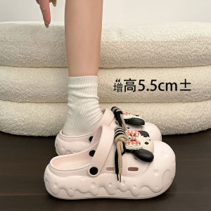 [Free Shipping] Everyday Stylish Ins-Inspired Fun Strappy Puppy Design Versatile EVA Three-Dimensional Cream Thick-Soled Slip-On Sandals For Women In Summer