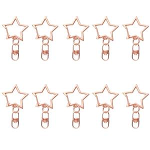 10Pieces Star Formed Keychain Crafted from Alloy Texture Keyring Making Findings Figure 8 Designs Keyring for Car Keys