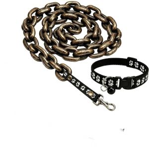 DGFDF Lightweight Simulated Giant Chain Pet Leash Creative Plastic Plastic Chain Dog Rope Funny with Collar Dog Traction Rope Outdoor Use