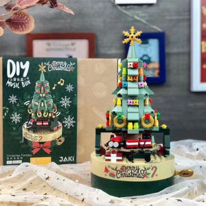 [SG READY STOCK]Christmas Blocks Music Box Christmas Gifts Kids Toys Building Kit Santa Elk New Year Gifts
