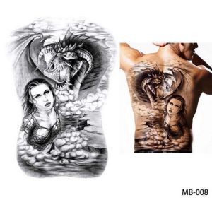 TAO MAX Cool Chest Water transfer Tiger Dragon Large Waterproof Decal Full Back Tattoo stickers TemporaryTattoo Tattoo Sticker