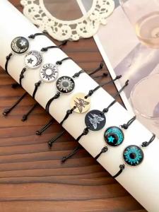 Tianmalls Gelang Bulan Matahari Baru Lintas Batas Eropa dan Amerika Kepribadian Niche Kupu-kupu Teman Baik Rajutan Persahabatan Tali Tangan Grosir YG