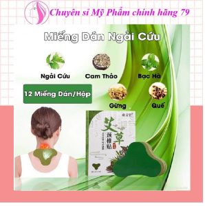[Freeshipmax] Miếng Dán ngải cứu 1 hộp 12 miếng giảm đau nhức mỏi miếng dán vai gáy