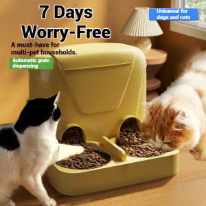 Double Bowl Automatic Cat Feeder Dog Bowl Cat BowlFeeder Cat Bowl Multi-Cat FamilySupplies