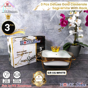 HOME LINE Deluxe casserole white gold with rak stainless chrome gold