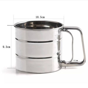 3 Layer Stainless Steel Flour Sifter Mesh Powder Strainer Shaker Handheld Cup Sieve with Markings for Cooking Baking KItchen Tools Baking Tools