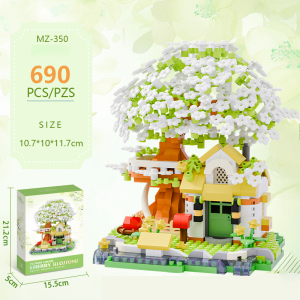Sakura Tree House Flower Bricks Set Building Blocks Toy Gift for Girls Christmas Gifts