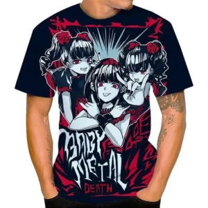 [Local Stock] HBESTY Halloween Christmas BABYMETAL Rock Band 3D Printed T-Shirts Men Women Streetwear Oversized Short Sleeve T Shirt Harajuku Male Tees Tops Man Clothing