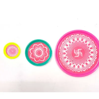 Rangoli Kolam Stencil 3 in 1( SmallMediumBig) - RANDOM PICK