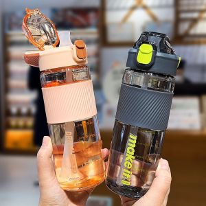 Botol Minum Aesthetic Lingkaran Karet Ekslusif Transparant Sporty 700ml ZY 1857