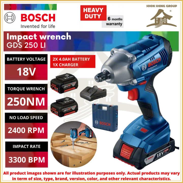 Bosch Gds 250 Li Cordless Impact Wrench Brushless Wrench Screwdriver