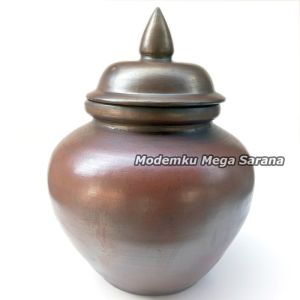 Gentong Tanah Liat Gerabah Tempat Wadah Beras Genthong Simpan Penyimpanan -  20 Liter - Diameter 35 cm