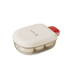 WEIYA 2pcs Food Grade Ice Cube Mold Press Type Cute Ice Storage Tray Easy Clean Creative Ice Making Box Summer