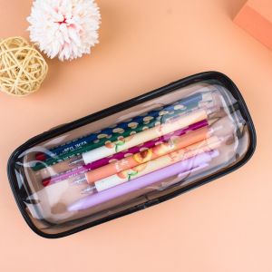 Portable PVC Zipper Pencil Case Student Large Capacity Waterproof Transparent Pencil Bag