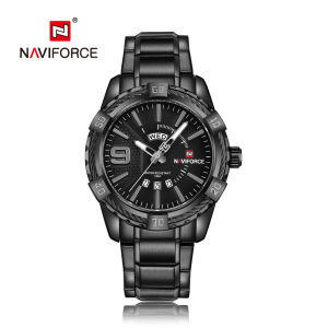 Navi Force Original Jam Tangan Pria Analog Tahan Air Quartz Movement NF 9117S B/B Bisnis Kemewahan Tahan air Bercahaya Analog