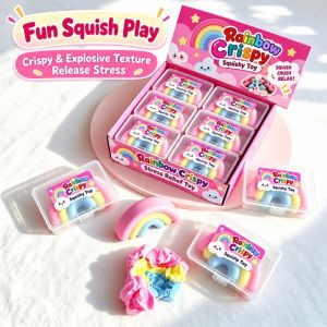 DIVATEN Crackable Texture Wax Cracking Squeeze Toy Crispy Feel Handmade Craft Crunchy Sound Ball Gift Rainbow Soft Gel Fidget Toy For Stress Anxiety Relief