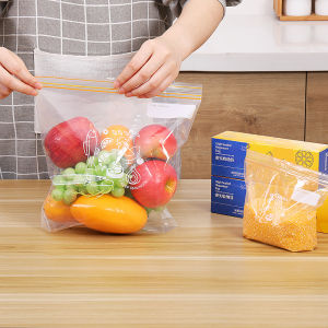 KINGREADY Double Zip Reusable Multipurpose Bags For Food Storage (S M & L)