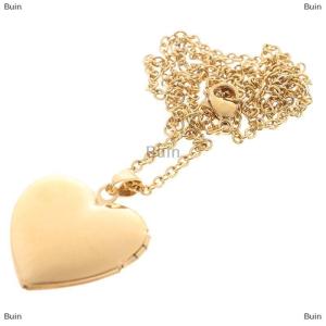 [COD] Buin Love Heart Locket Pendants for Women Men Openable Photo Frame Picture Necklace