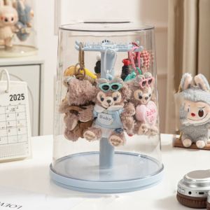 SKYJS Trong suốt Hộp Trưng Bày  dây chuyền  Sức chứa lớn Làm bằng tay Hộp đựng  Đồ chơi búp bê chống bụi 360 ° Giá trưng bày  xoay Studio