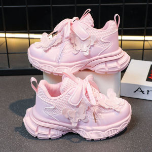 Girls Shoes Mesh Breathable Sneakers 2024 Spring and Summer New Soft Bottom Girls Running Shoes Lightweight Baby Girl Daddy Shoes