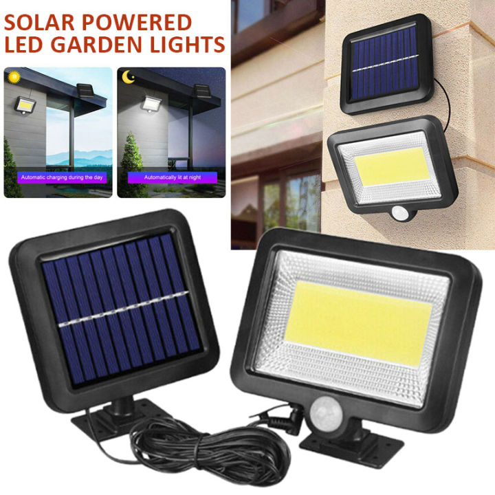 100 Led Solar Powered Pir Motion Sensor Garden Wall Light Security 