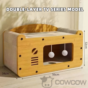 2 in 1 Cat House With Scratch Board Cat Scratcher Cat Nest Integrated Vertical Cat Scratch Board Wear-Resistant and Non Shedding Cat House Cat Toy Cat Climbing Frame Sofa Nest