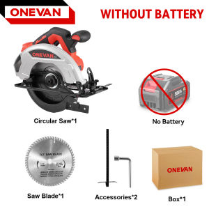 ONEVAN 185mm Brushless Electric Circular Saws 7 Inch Cordless Cutting Saw 0-45° Adjustable Woodworking Cutting Power Tool For Makita 18V Battery