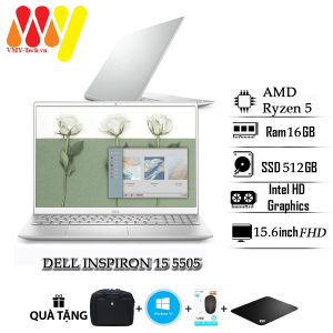 Laptop Dell Inspiron 5505 cấu hình khủng mẫu cao cấp AMD Ryzen 5 Ram 16gb ổ cứng SSD 512 NVMe PCIe màn hình 15.6inch Full HD laptop mới fullbox