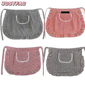 JCSYFAC Tạp dề vuông kiểm tra nửa eo Tạp dề chất liệu cotton chống vết bẩn thoáng khí nấu ăn tại nhà quần áo làm việc phụ kiện nhà bếp