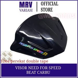 Visor Beat Karbu NFS hitam kilap Windsheild Beat carbu BEAT Karbu pnp-sudah termasuk stiker 3M visor beat karbu